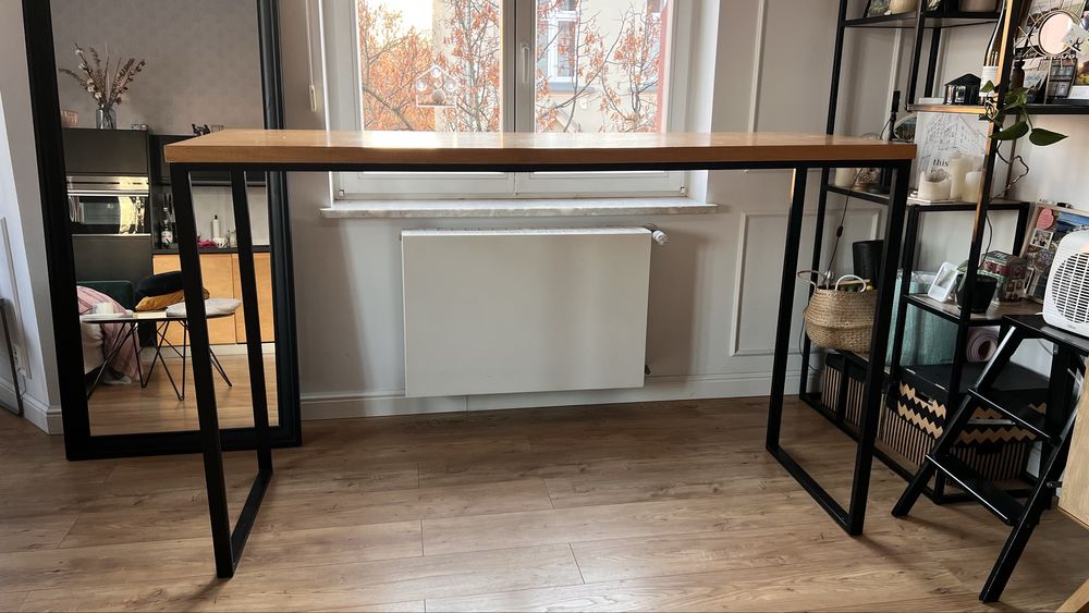 Stół barowy loft 180 cm – solidny, metalowa rama