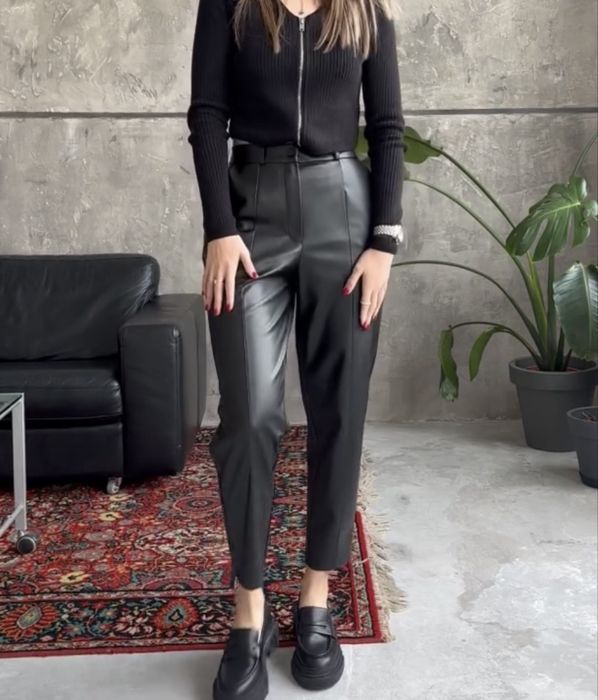 Брюки шкіряні екошкіра на флісі Vloria S/M