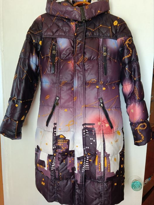 Удлиненное пальто для девочки 44-46 размер