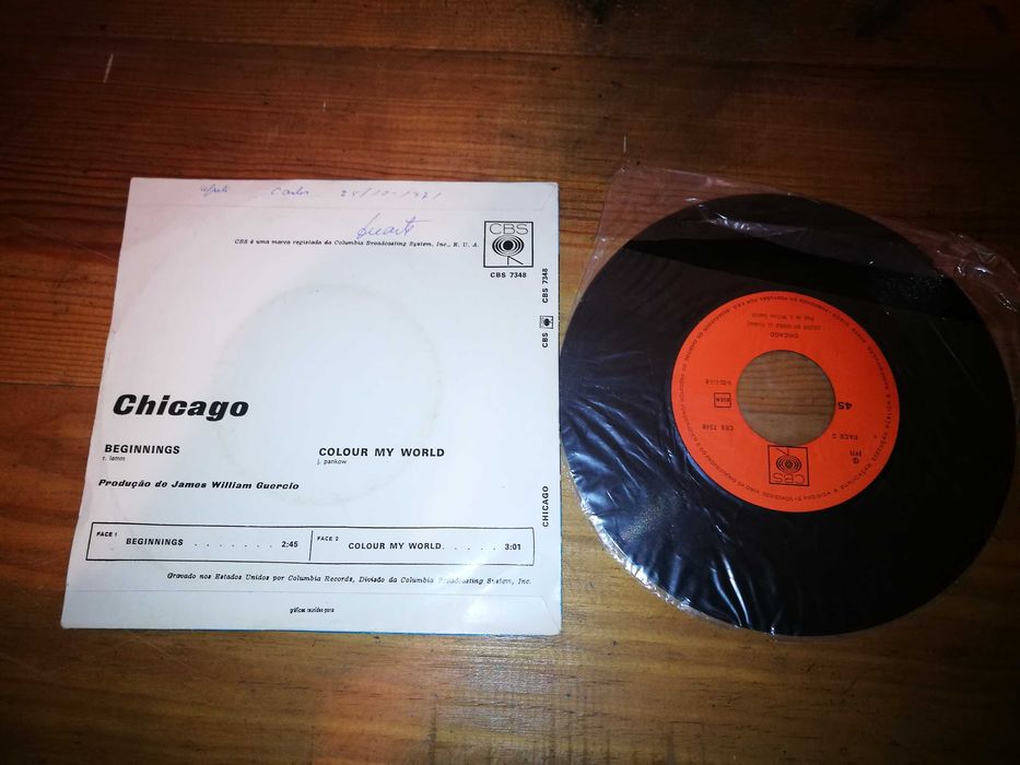 CHICAGO-Beginnings/Color my World (ED. PORT 1971) SINGLE