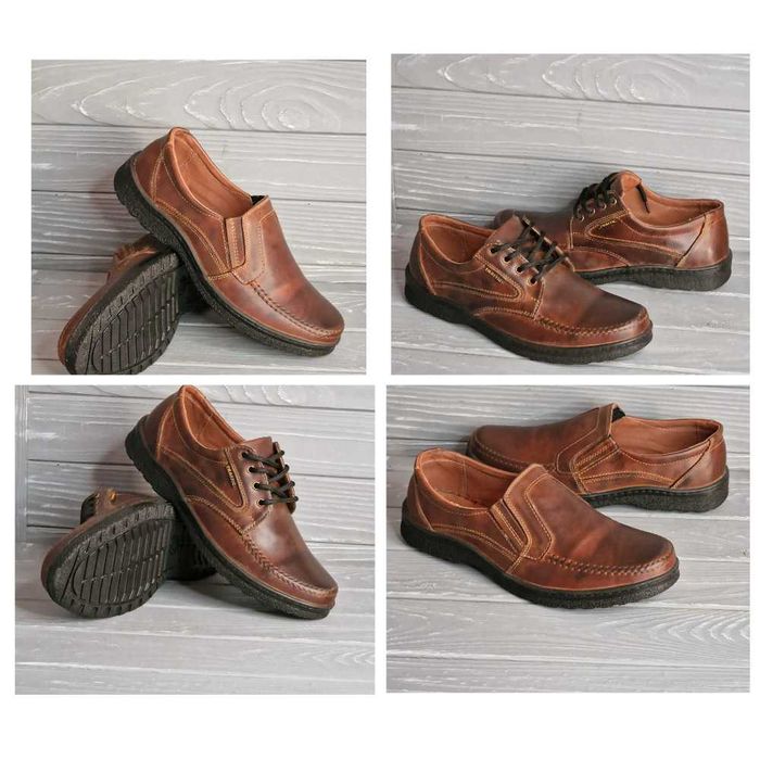 39-48 Мужские кожаные коричневые прошитые туфли шнурок резинка traffic