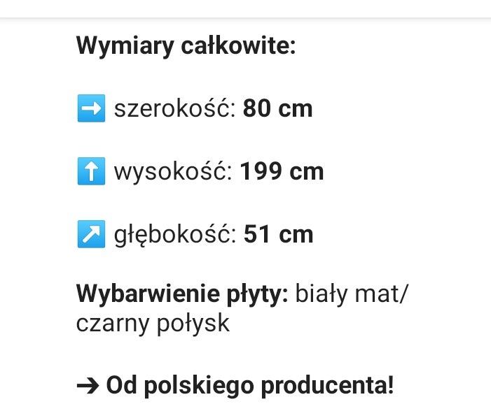 Szafa 80 czarny połysk odbiór osobisty