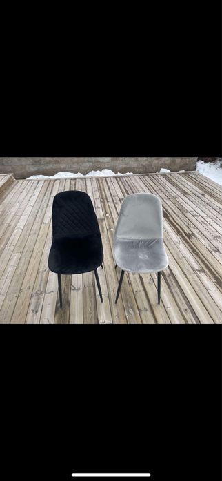 6 szt welurowych krzesel