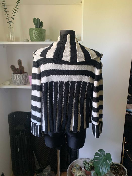 sweter w paski M/L boho rękaw 3/4