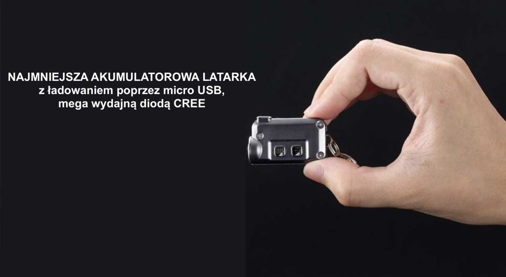 Latarka Mikro Najmniejsza Mini Akumulatorowa Led Usb
