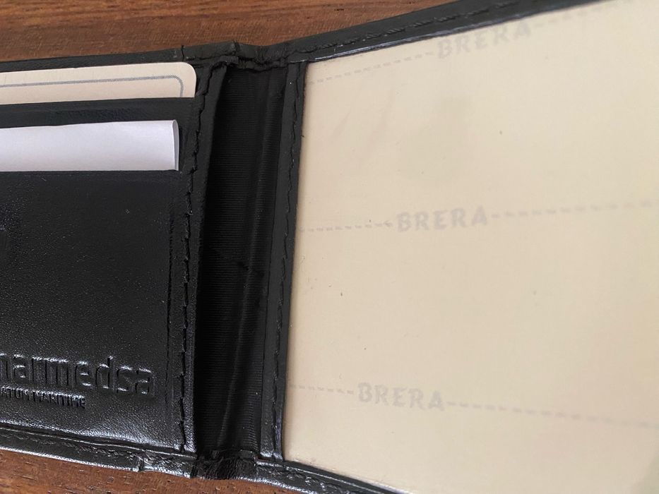 Porta cartões em pele preta