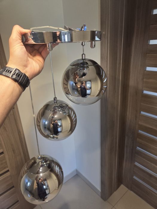 Lampa wisząca 3 kule chrom