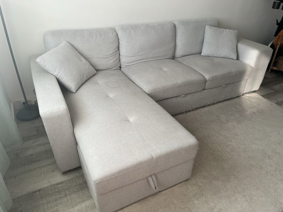 Sofá cama com chaise longue