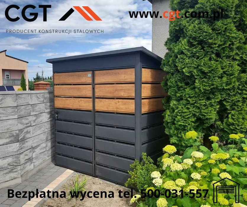 Wiata śmietnikowa 2m szeroka x 1,5 m długa/głęboka