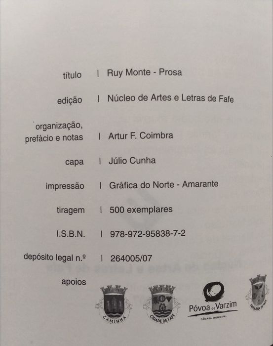 Ruy Monte - Prosa - Artur F Coimbra