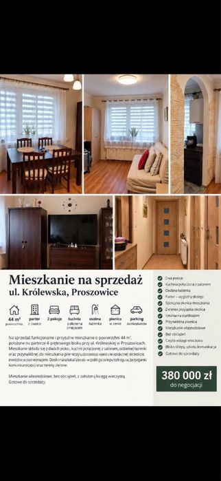 Mieszkanie na sprzedaż, 2 pokoje, 44 m², Proszowice