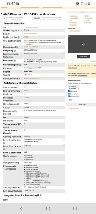Amd phenom 2 x6 1045t