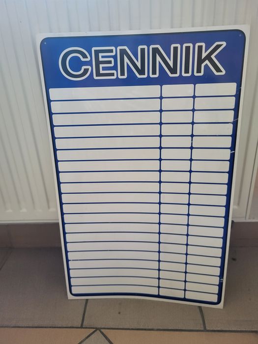 Cennik tabliczka cenowa