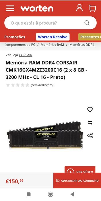 2x8gb DDR4 RAM corsair