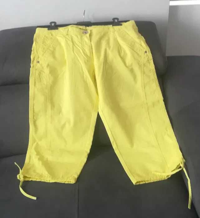 Spodnie rybaczki jaskrawy żółty S/36