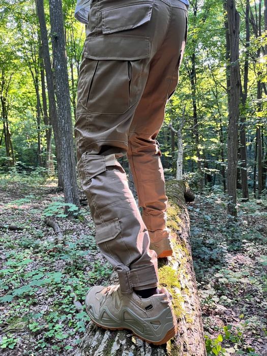 Тактичні штани Combat Rip-Stop койот під наколінники | Військові карго штани Tactical Combat Pants