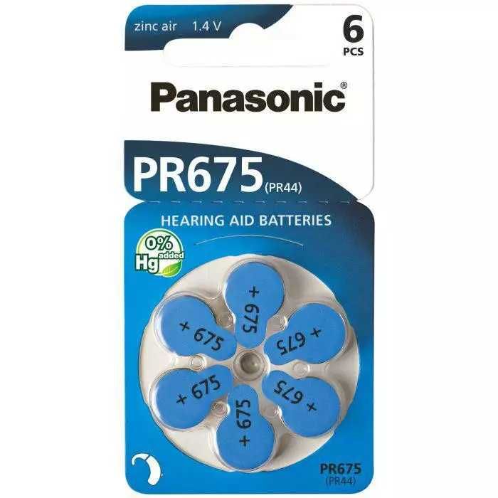 Bateria słuchowa Panasonic PR675 / PR44 - 60 szt.