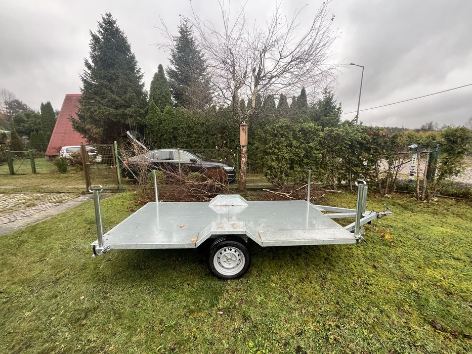 Mocna przyczepa platforma 306x160 750 DMC – kamper quad motocykl