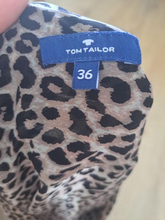 Zwiewna bluzka w panterkę Tom Tailor damska rozmiar 36