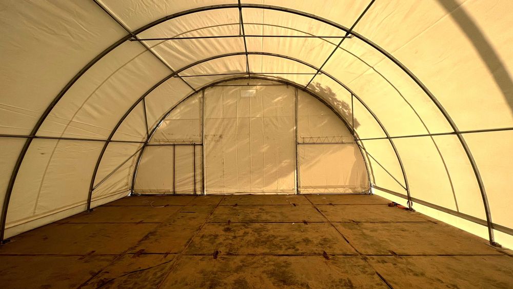 Zadaszenie na kontenery namiot magazynowy 6x12m hala łukowa magazyn