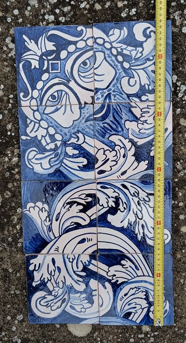Azulejos portugueses azul e branco reprodução de azulejos do séc XVIII
