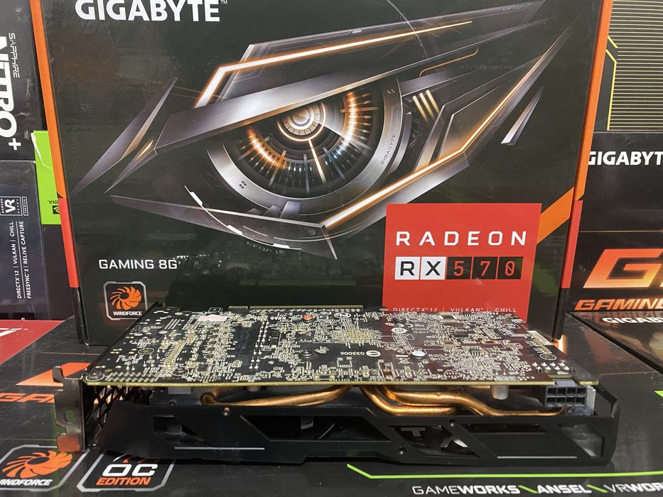 Відеокарта Gigabyte RX 570 8gb OC з коробкою!