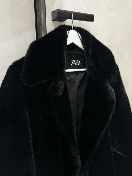 Чорна шубка ZARA (Оверсайз) Xs-S