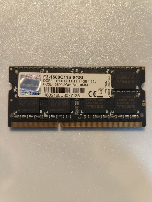 Оперативна пам'ять DDR3 f3-1600c11s-8gsl для ноутбука