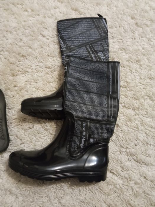 Сапоги резиновые кожа John galliano