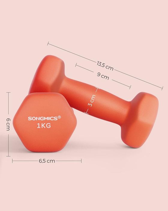 Hantle sześciokątne fitness 2 x 1 kg