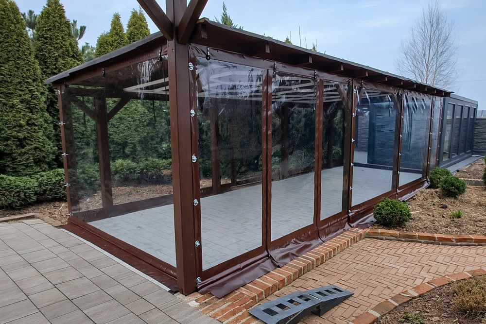 Osłona Zabudowa Tarasu Altanki Całoroczna Plandeka Na Wymiar Zamki