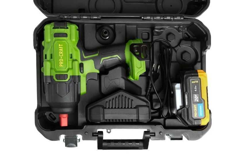 Акумуляторний гайковерт в кейсі 20В (з 1 АКБ та ЗП) Procraft PWA80