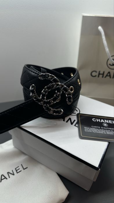 Ремінь, пояс chanel шкіряний