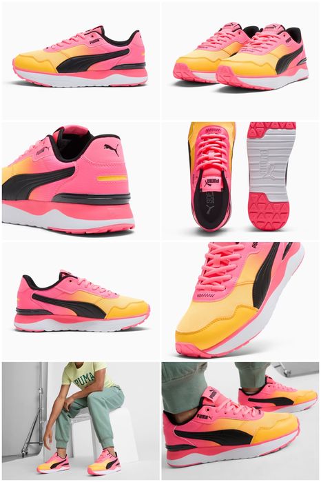 Кросівки Puma яскраві спортивні жіночі рожеві жовті помаранчеві кеди