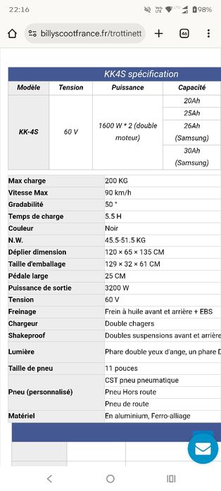 Hulajnoga elektryczna 60v 30ah maike kk4s 90 km /h boyueda laotie