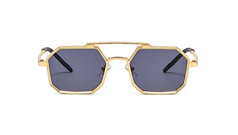 Okulary przeciwsłoneczne prostokątne steampunk retro punk - ICON.