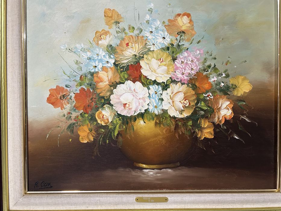 Quadro arranjo floral de R. Cox