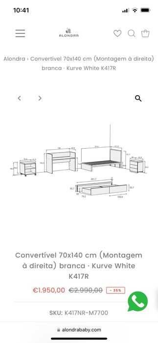 Berço cama evolutivo ALONDRA