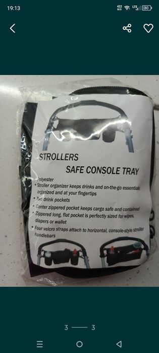 Torba do wózka,czarna uchwyt na kubek nowe