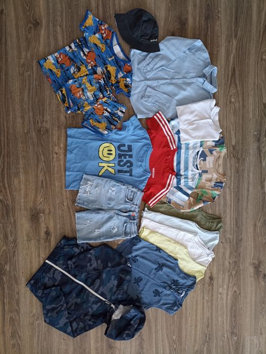 Mega paka, zestaw ubrań dla chłopca 122, 128