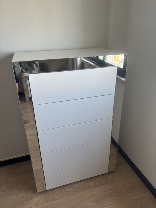 Mobilia quarto - Comoda de quarto de luxo branca e espelhada