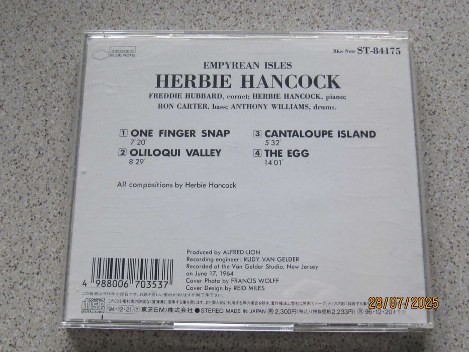 CD - Herbie Hancock – Empyrean Isles - JAPAN 1994!