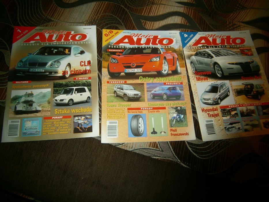 Czasopisma Moje auto - 3 numery rok 2000. Wysyłka