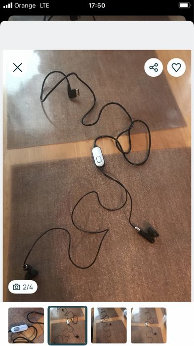 Słuchawki  do telefonu czarne Simens około 100 cm.