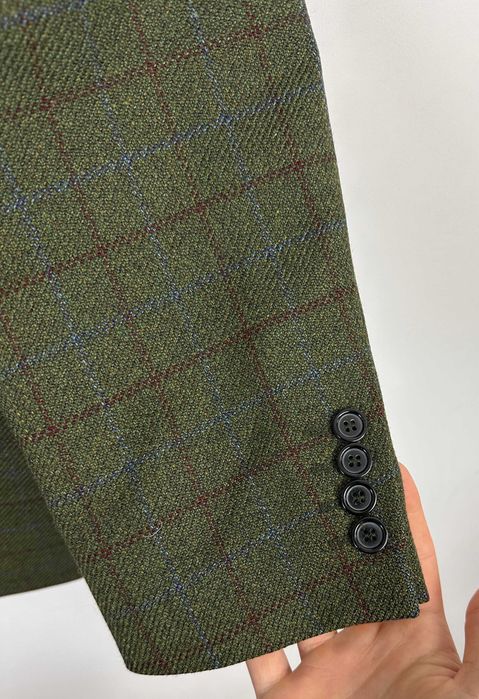 Marynarka wełniana DANIEL HECHTER PARIS Tweed krata casual country r. L
