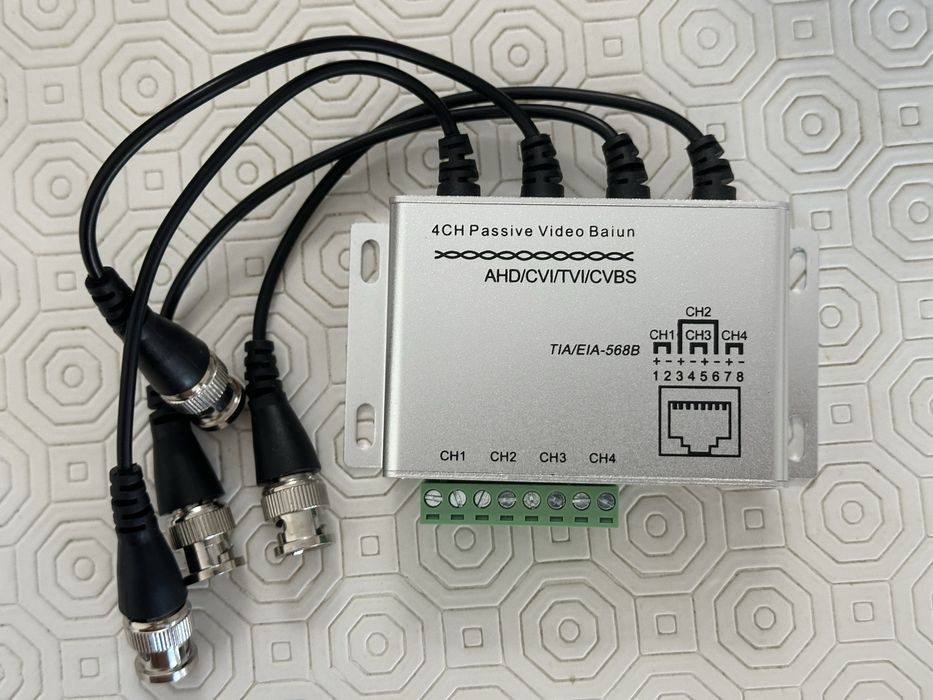 Video Balun CCTV 4 Canais AHD CVI TVI CVBS UTP – Novo