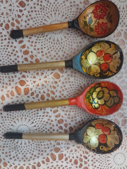 Посуд (ложки) дерев'яний декоративний з Петриківським розписом