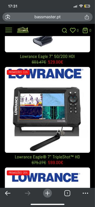 Sonda lowrance tripleshot7 mas pato hart 8 k