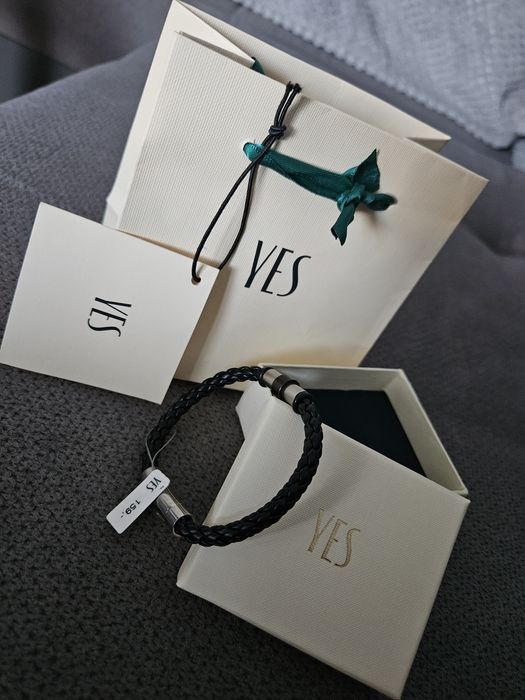 Bransoletka męska skóra naturalna 20cm marki Yes