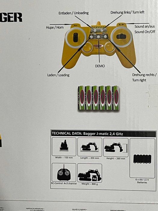 Koparka sterowana pilotem, zabawka dla najmłodszych